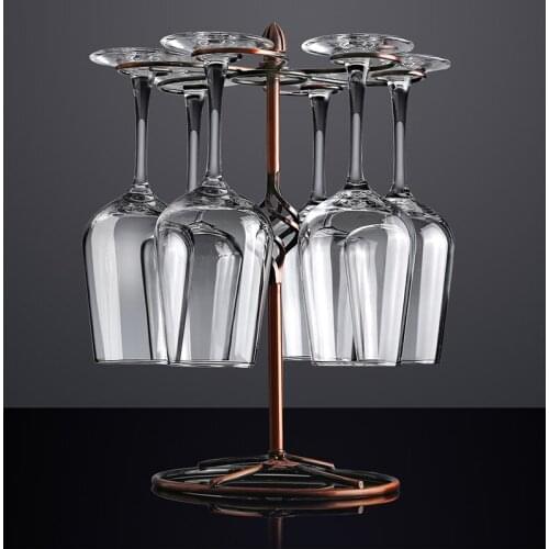 Wrought Iron Wine Glass Storage Rack Crystal Glass 6 Set Large Wine Decanter European Style Goblet Household Wine Utensils