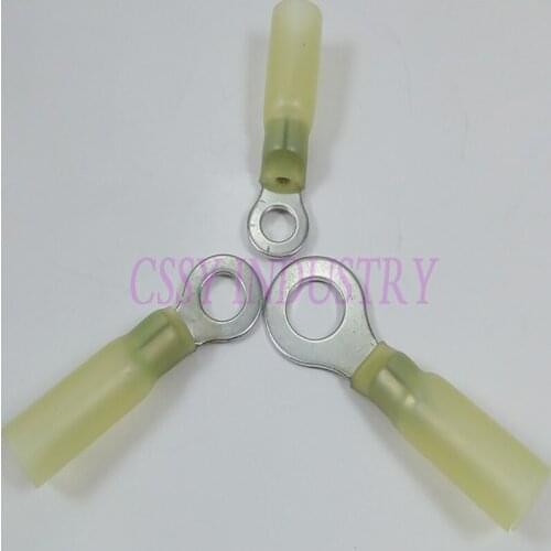 50Pcs Cold-pressed heat shrink terminal circle-shaped pre-insulated end RV5.5-4s 5.5-5 5.5-6 5.5-8 5.5-10 12-10AWG