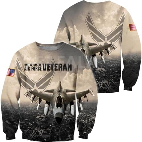 US Air Force Veteran Army 3D All Print Plus Hoodie Man Women Harajuku Outwear Zipper Pullover Sweatshirt Casual Unisex Jacket