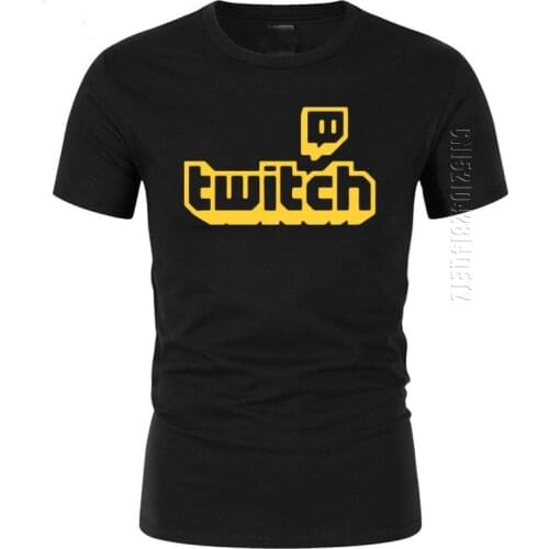 Twitch Tv 100% Cotton T-Shirt Purple Gaming Top Gamer Tee Fathers Day Fan Gifts Oversized Men T Shirts Crew Neck