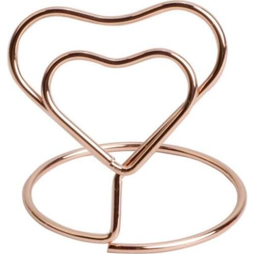 Heart Shape Place Memo Card Holder Lovely Wire Table Number Holders with Base for Restaurant Wedding Banquet LX1012
