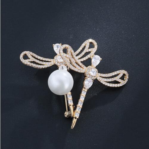 Pearl Fashion Jewelry 14K Soild Yellow Gold Brooches for Women Anniversary Fine Pearl Jewelry Christmas Luxury Pearl Brooch Pins