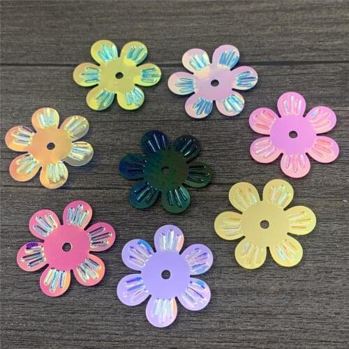 8g handcraft sequins 24mm flower shape sequins pvc sequins Dancewear hall decorated gift Kindergarten handicraft