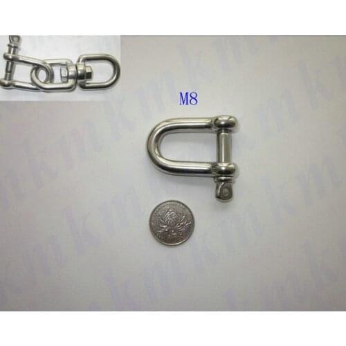 Free Shipping Wholesale High Tensile Stainless Steel 316 Grade D and Dee Type M8 Screw Pin Anchor Shackle