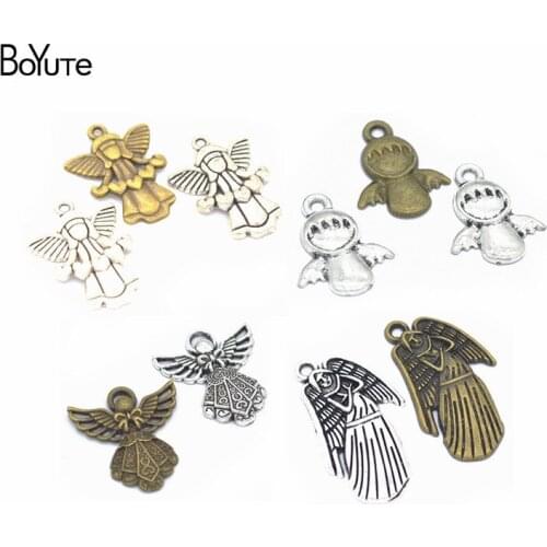 BoYuTe (50 Pieces/Lot) Metal Alloy Vintage Angel Elf Pendant Charms Diy Hand Made Jewelry Accessories