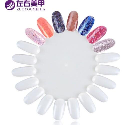 Color Card False Nail Tips Fan Transparent White Fake Nail Tips Nail Art Practice Display Design Tools