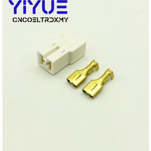 5Set 6.3mm connector 2P 2 pin Electrical 6.3 Connector Male socket plug for Motorcycle Car