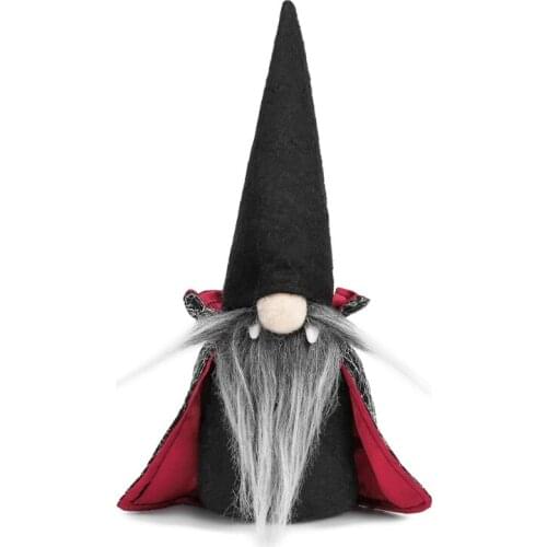 Halloween Handmade Tomte Swedish Gnomes Ornaments with Witch Cloak Hat Christmas F1CC