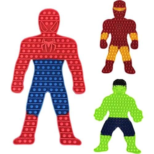 50cm large size Fidget Toys Spiderman Iron Man Hulk Push Bubble Popper Spotify Premium Fidget Sensory Anti-stress Toys