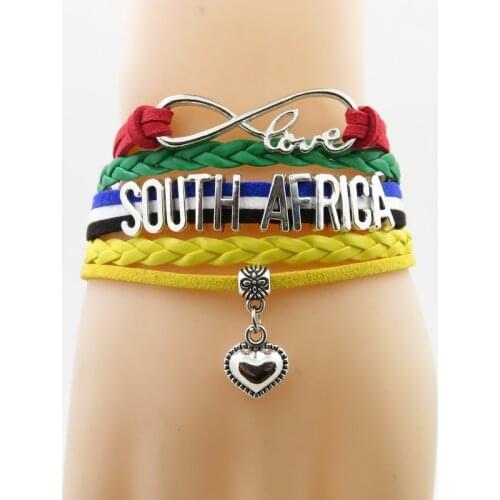 Infinity south africa Bracelet heart Charm south africa country bracelets fashion south africa Woman and man bracelets
