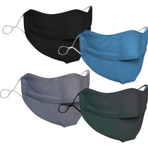 4pcs Adult Breathable Face Mask Black 3d Design Anti-dust Anti-fog Mouthmask For Wearing Glasses Unisex Bandage Facemask Sale