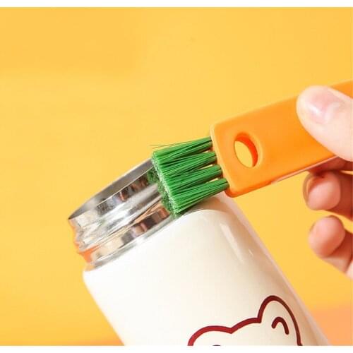3 in 1 Cup Cover Brush Cup Mouth Bottle Cap Cleaning Portable Folding Multifunction Bottle Nipple Cup Lid Brush Cleaning Tool