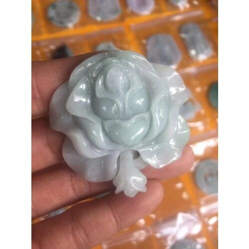 Natural Myanmar A jade pendant hand carved rose jade pendant jadeite jade necklaces men pendants jade jewelry