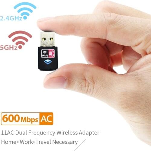 Mini 600Mbps USB WiFi Adapter Wireless wi fi Antenna PC Network Card Dual Band 2.4+5Ghz usb Lan Ethernet Receiver 802.11ac Wi-fi