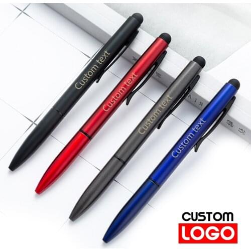 Multifunction Metal Touch Pen Custom Logo Ballpoint Pen Stationery Wholesale Custom Logo School Supplies Lettering Engraved Name