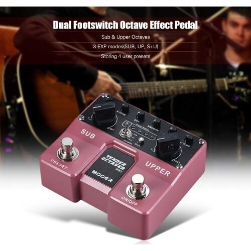 MOOER TENDER OCTAVER Pro Octave Guitar Effect Pedal Sub & Upper Octaves 4 User Presets with Dual Footswitches Guitar Accessories