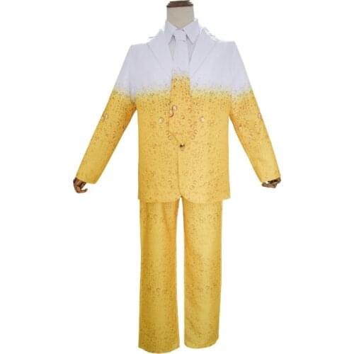 Mens Oktoberfest Suit Costume Carnival Fancy Dress Up Adult Suit Clothes Role Play Yellow Beer Party Costumes for Cosplay Sets
