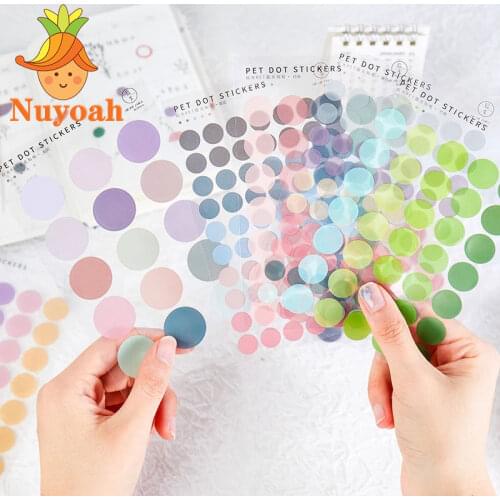 120pcs Glass Series PET Dot Aesthetic Stickers For Journaling Decoration Washi Stick Scrapbooking Paper Creative School Supplies