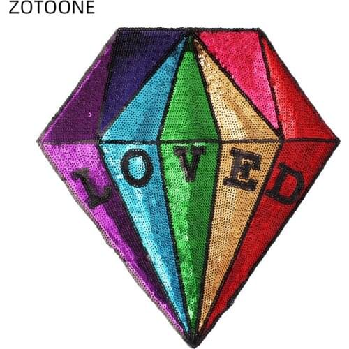 Sequined Patch for Clothing Colorful Diamond Letters Big Back Patches Sewing Embroidered Cloth Sticker DIY Badge Appliques E