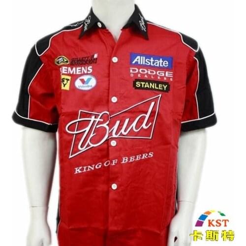 NEW 2021 Brand F1 Car clothing men Summer Short-sleeve Shirt Embroidery Motorcycle Jacket karting race suit for Budweiser