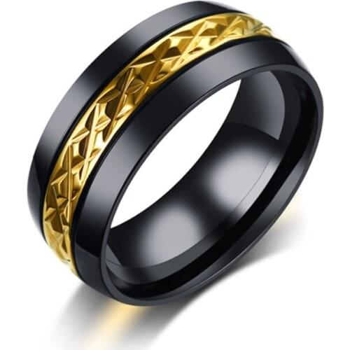 New European and American Fashion Jewelry Stainless Steel Wia Ring Mens Zircon Ring Jewelry