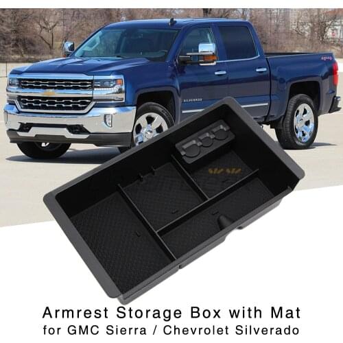 Armrest Storage Box Holder for GMC Sierra 2014-2018 / Chevrolet Suburban 2015-2020 Central Console Tray Interior Organizer