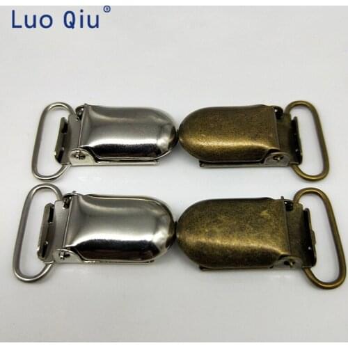 Practical Webbing clip attache sucette metal clip U shape 35*20mm Silver Suspender Clips for Trousers 100 pcs/lot