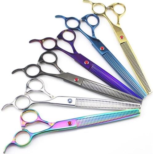 Professional japan 440c 7.5 inch Pet dog grooming hair scissors thinning clipper pet shears barber tools hairdressing scissors