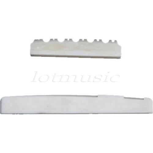 Bone Bridge Saddle And Nut for 6 String Acoustic Guitar