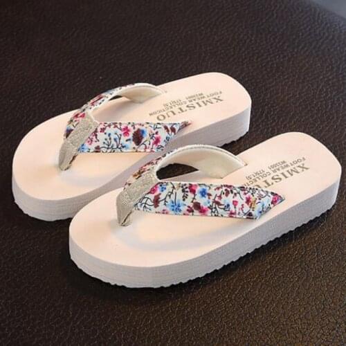 Girls Slippers Kids Floral Beach Flip Flops Fashion Casual Sandals Women Home Shoes Summer Comfortable Children Slippers s513
