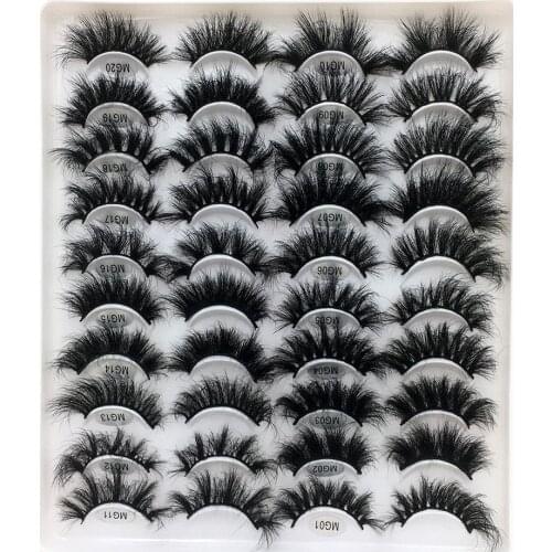 Mixed Dramatic Natrual False Mink Eyelashes Extension 3D Mink Lashes Pack Messy Fluffy Long Thick Faux Cils Packaging in Bulk