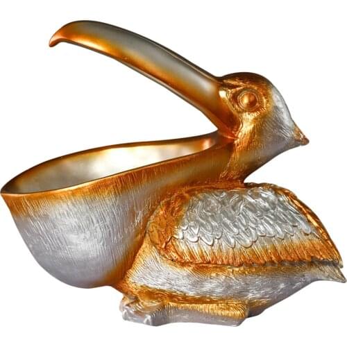 Resin Figurines Bird Statue Door Key Porch Wine Cabinet Storage Box