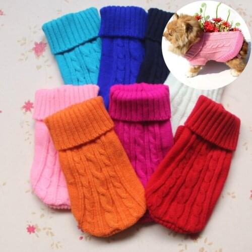 Thermal Winter Dog Knitted Jumper Knitwear Pet Clothes Puppy Cat High Collar for Small Medium Dogs Sweater Coats Classic Pattern