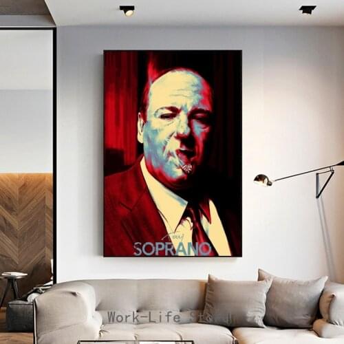 Tony Soprano Godfather Movie Actor Painting Poster Prints Canvas Wall Picture For Home Room Decor