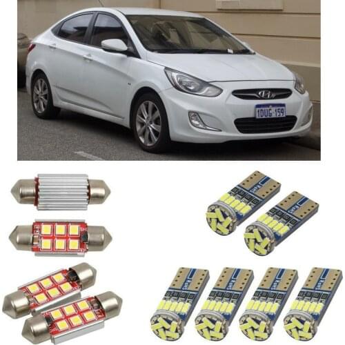 Interior led Car lights For Hyundai accent 4 rb hatchback saloon rb bulbs for cars License Plate Light 10pc