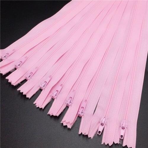 10pcs pink color 3# Closed Nylon Coil Zippers Tailor Sewing Craft (6-24 Inch) 15-60CM
