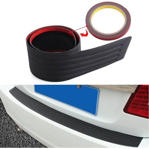 Car Vehicle Rear Bumper Sill Protector Plate Rubber Cover Guard Moulding Trim
