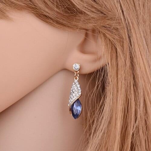 2020 Womens Earrings Fashion Trendy Jewelry Vintage Fake Gem Water Drop Elegant Classic Earrings for Women