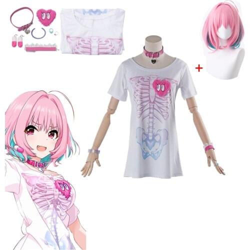 Anime The Idolmaster Cinderella Girls Cosplay Yumemi Riamu Cosplay Shirt Wig Halloween Carnival Costumes Accessories