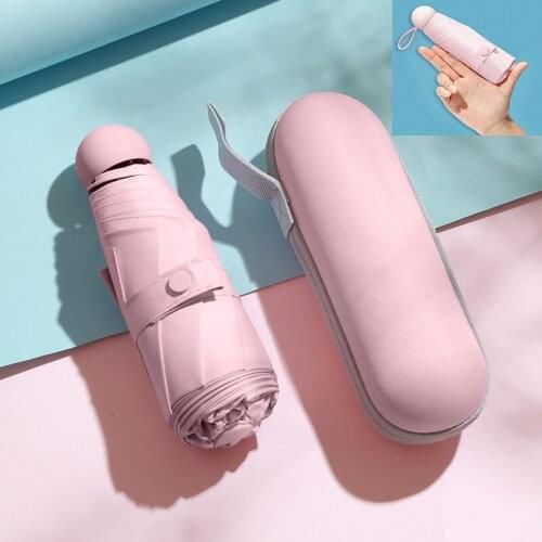 Ultra-ligh Mini Women Pocket Small Umbrella UV Paraguas Sun Umbrella Rain Windproof Light Folding Portable Umbrellas for Boy