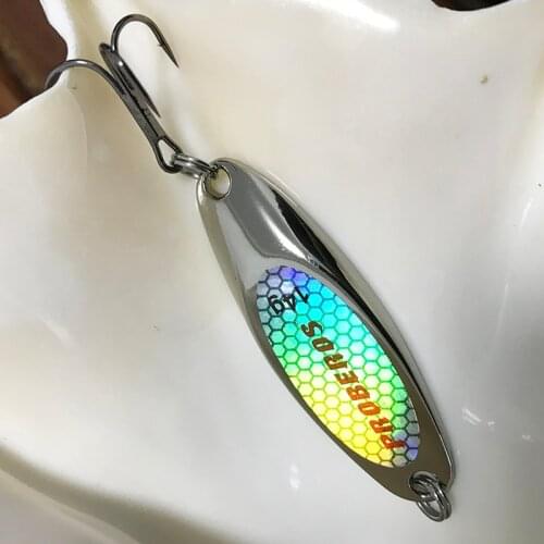 1pc Fishing Baits Metal Spoon Lure 3g-60g Metal Bass Baits Silver Spoon Fishing Lure 10#-2# Hook Metal Lure Fishing Tackle