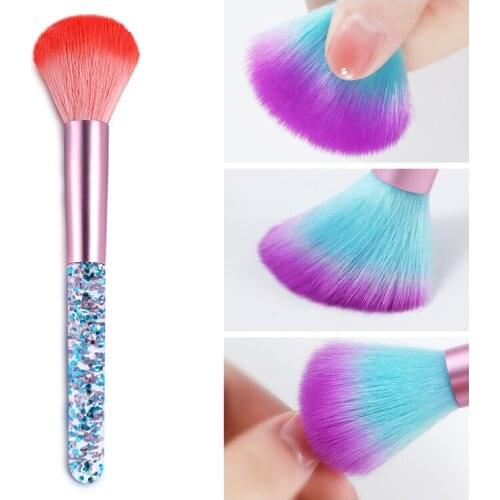 1 Pcs Nail Brush Cleaning Remove Dust Powder Nail Art Manicure Soft Brush Remove Colorful Clean Brush for Nail Care