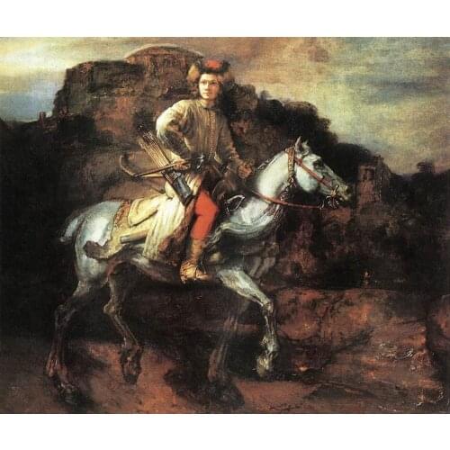 100% handmade Oil Painting Reproduction on linen canvas,-the-polish-rider-1655. by Rembrandt Van Rijn,Handmade Oil Painting