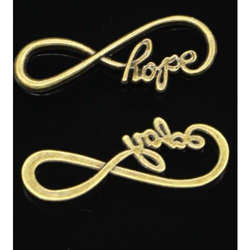 12pcs Antique Bronze infinity symbol hope Charms for DIY Bracelets Jewelry Findings 39*15mm