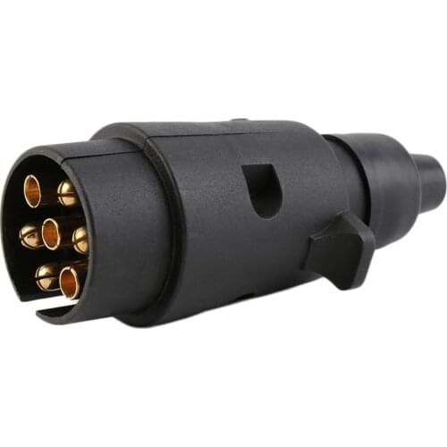 12V 7 Way Round Standard European Car Plug Connector Plastic Car Trailer RVs 7 Pin Socket Plugs For Trailers RVs Car Accessaries
