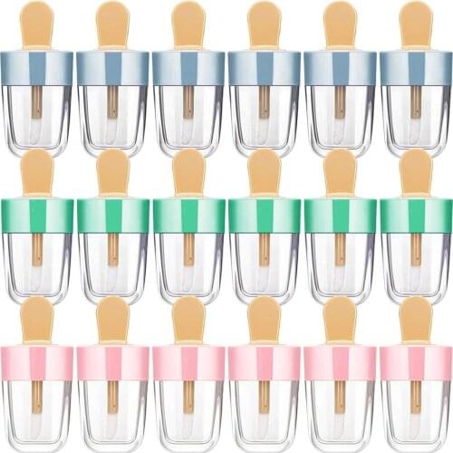 18Pcs Lip Gloss Tube Empty Lip Balm Mini Empty Lip Balm Container, DIY Refillable Cosmetic Bottle for Lipstick Samples 8 ML