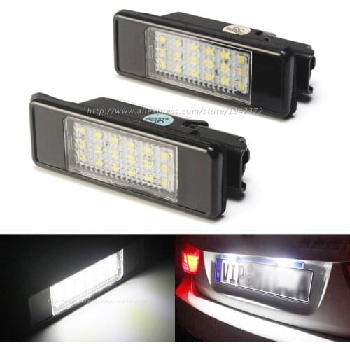 2Pcs/Set Car LED Number License Plate Lights Rear lamp For Citroen Berlingo C2 C3 C4 C5 C6 JUMPY