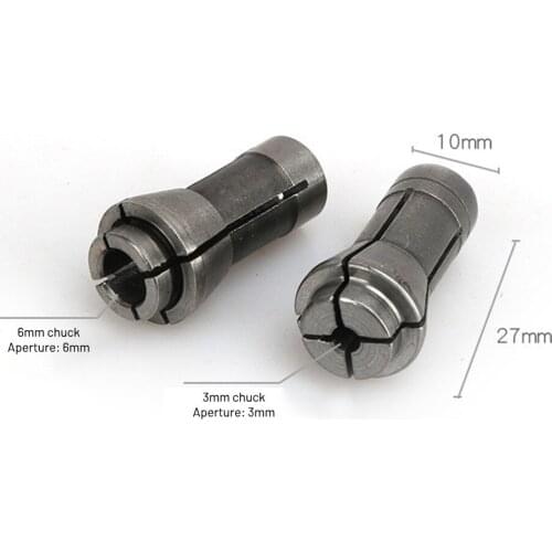 2pcs Die Grinder Router 3/6mm Adapter Chuck Collet Holds Arbors Shanks Tools Trimming Milling Cutter For Wood Router Bits Woodwo