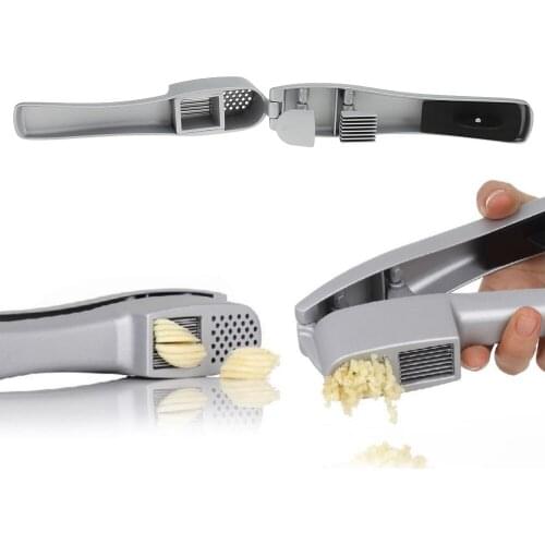 2 in 1 Multi Manual Aluminum Alloy Garlic Press Slicer Kitchen Ginger Slicing Extrusion Grinding Tools Cooking Accessories