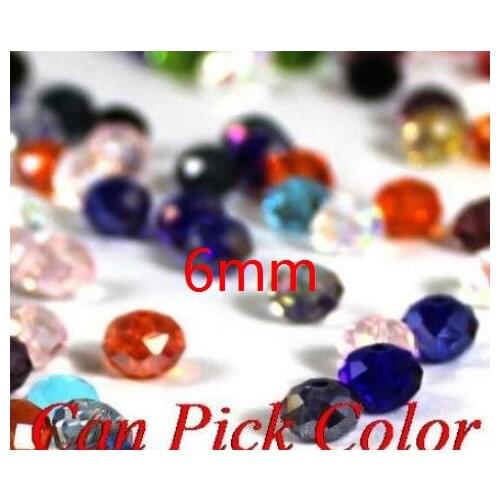 6mm 400pcs/lot white Mixed strand Faceted Rondelle Glass Beads spacer Bracelet DIY curtains for jewelry making sale fghftg3